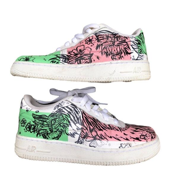 Custom Air Force 1 Low 'Tiger Print' Size 6 - Picture 6 of 16
